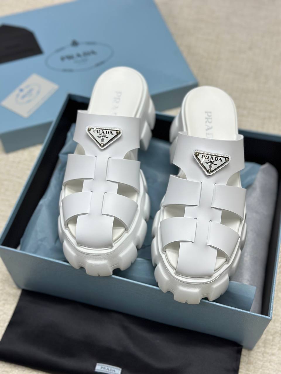 Prada Monolith Slippers