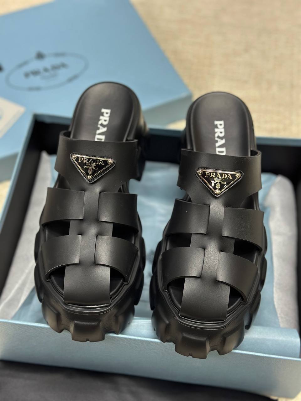Prada Monolith Slippers