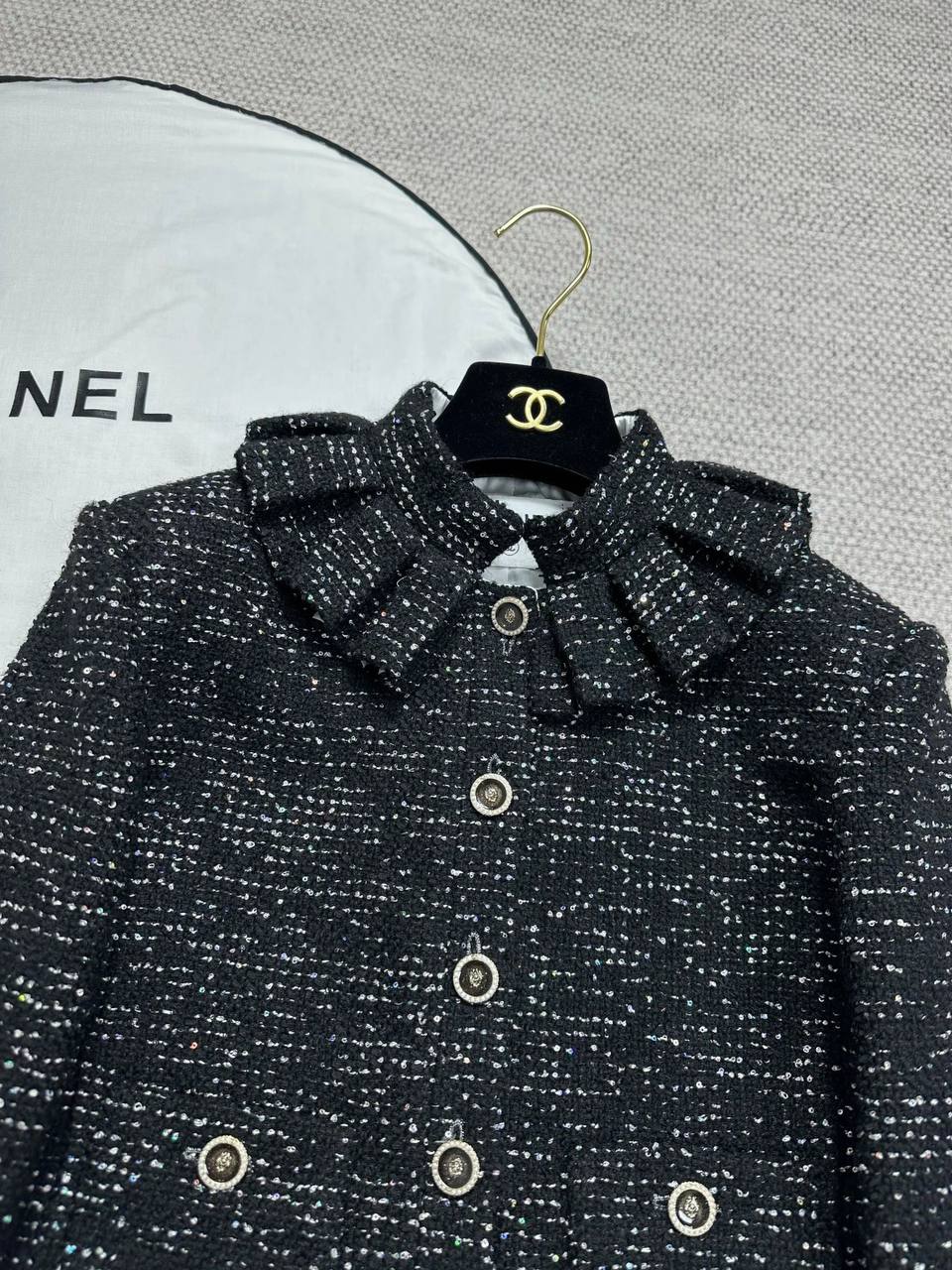 Chanel 25 Ekose Desen Tüvit Ceket