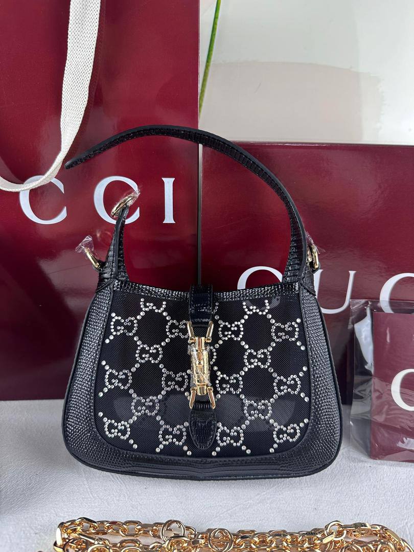Gucci Jackie 1961 Crystal GG Lizard Mini Bag