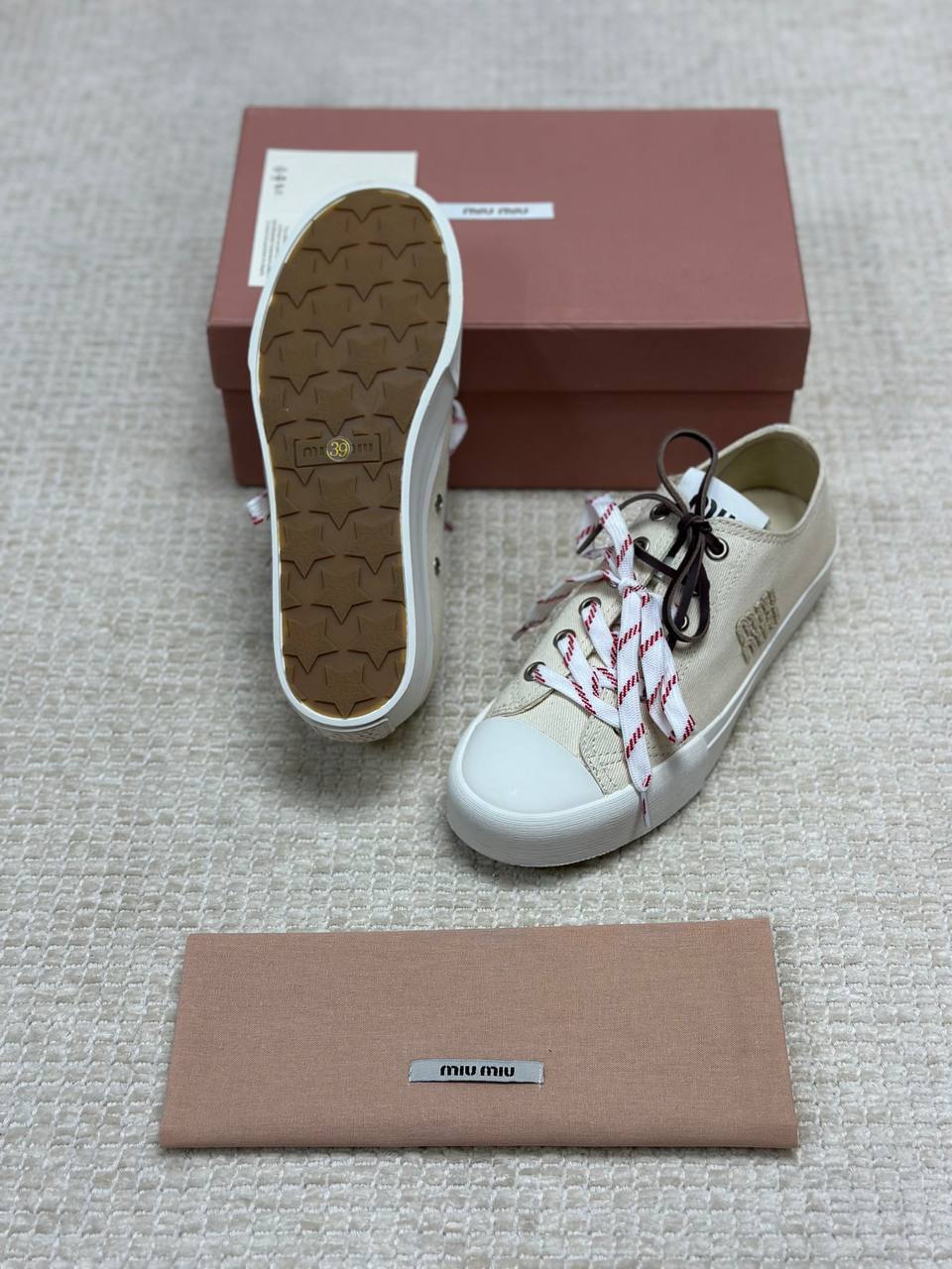 Miu Miu Washed Denim Sneakers