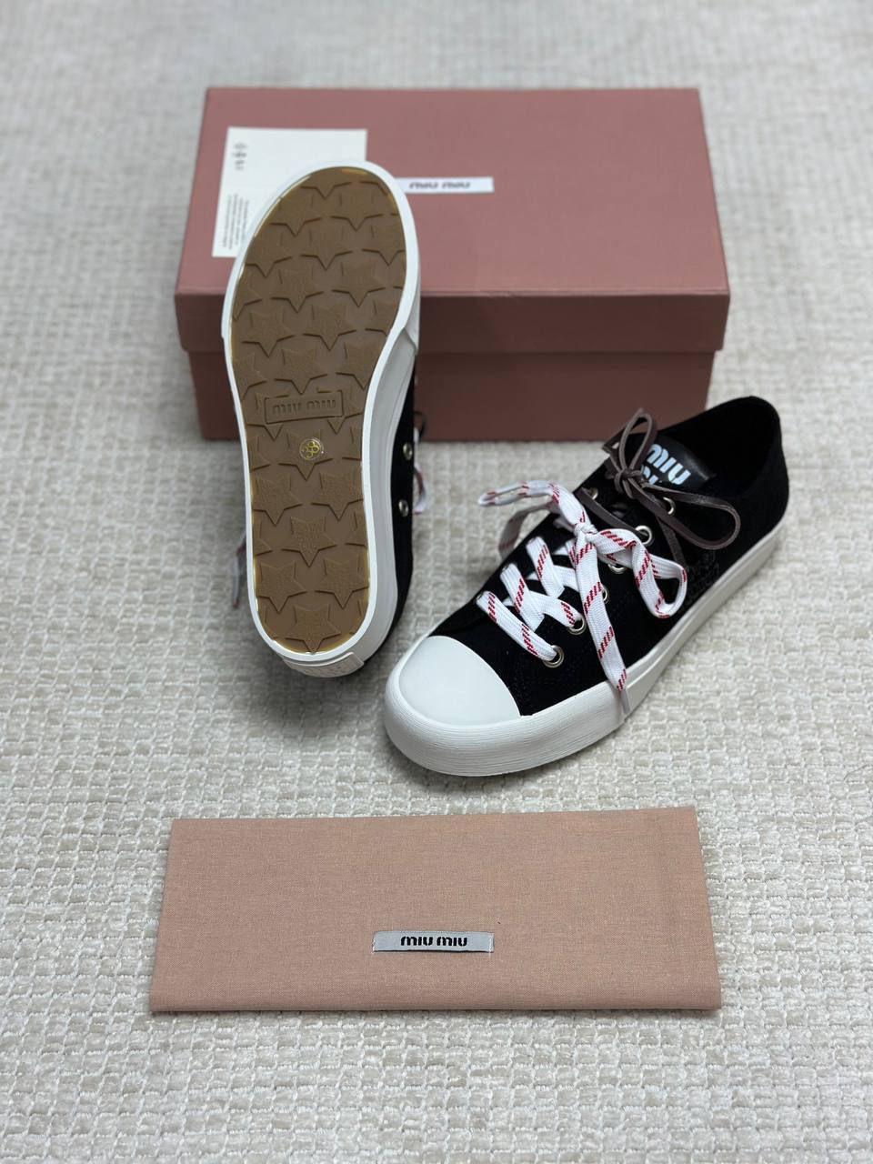 Miu Miu Washed Denim Sneakers