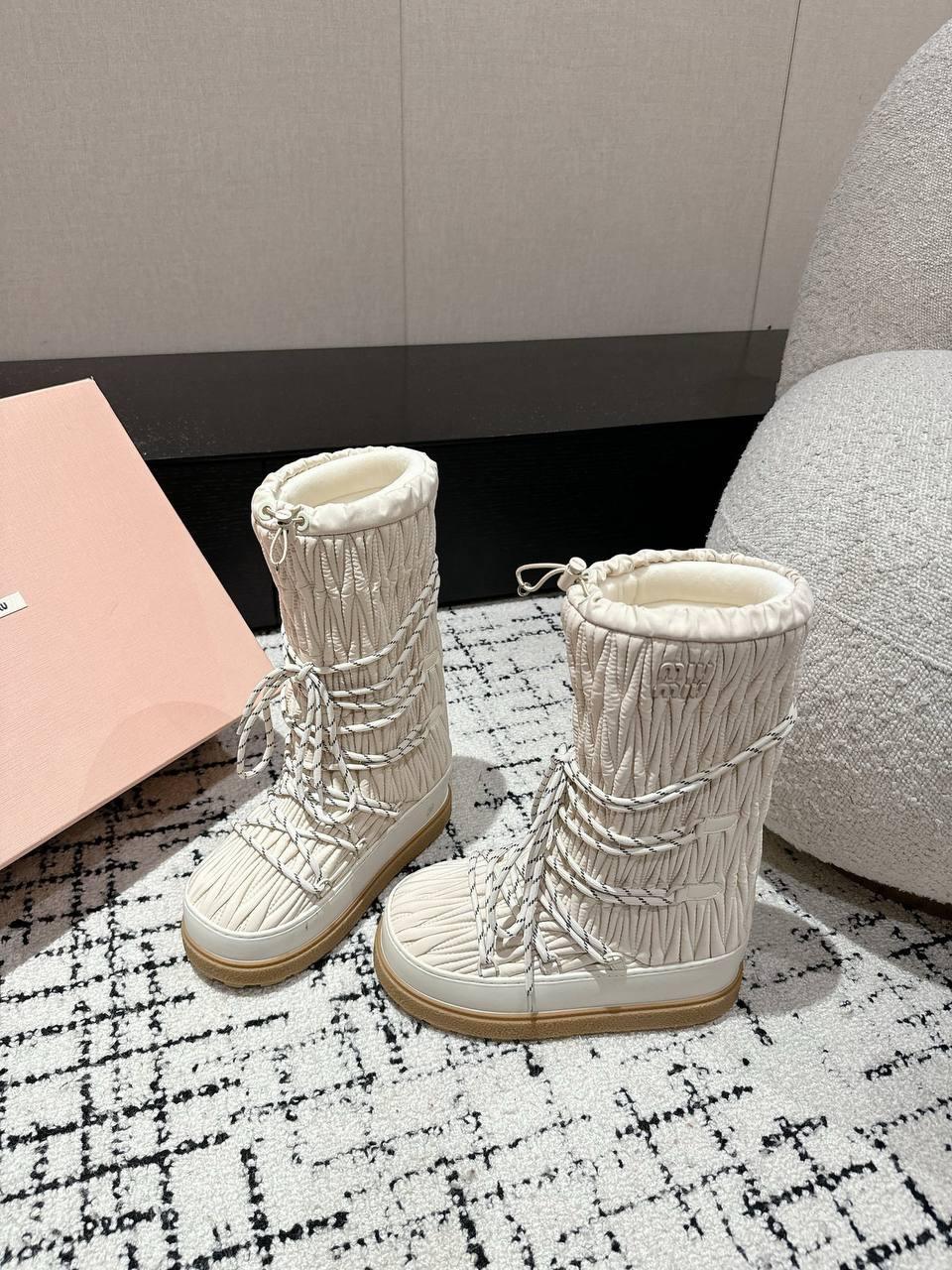 Miu Miu Uzun Kar Botu Beyaz - Glimmer of Luxury