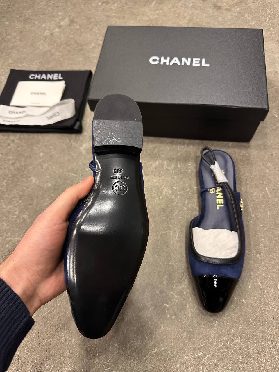 Chanel Elastik Ayak Bileği Kayışı Arkası Açık Ayakkabı - Glimmer of Luxury