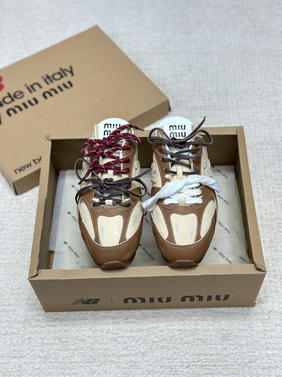 New Balance X Miu Miu 530 SL Deco Calfskin Closed Slippers