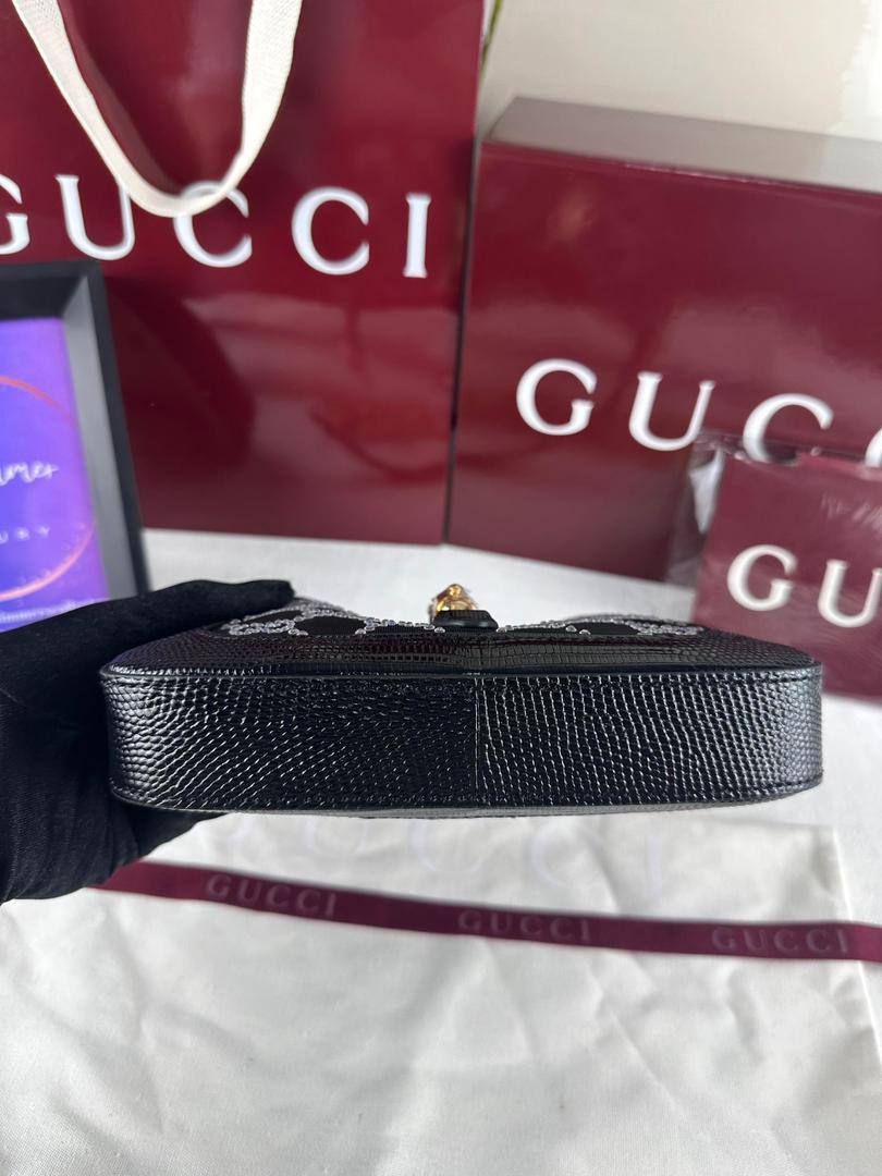Gucci Jackie 1961 Crystal GG Lizard Mini Bag