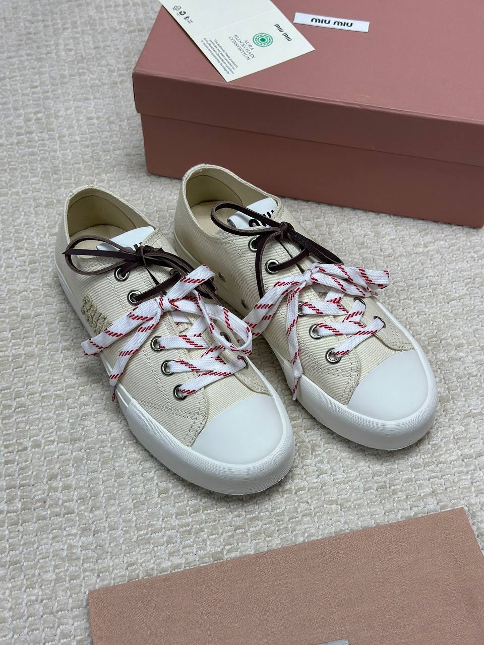 Miu Miu Washed Denim Sneakers