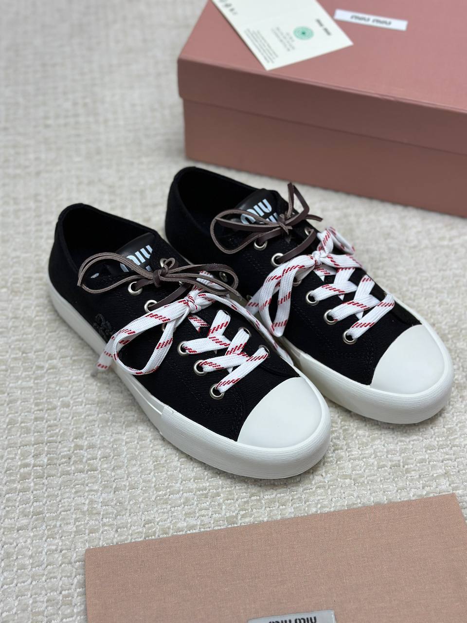 Miu Miu Washed Denim Sneakers