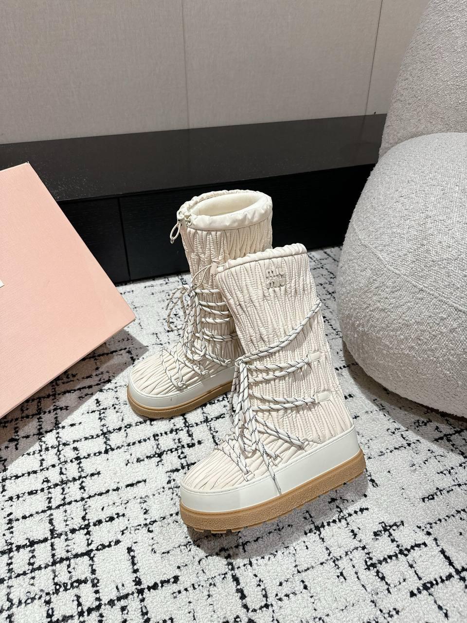 Miu Miu Uzun Kar Botu Beyaz - Glimmer of Luxury