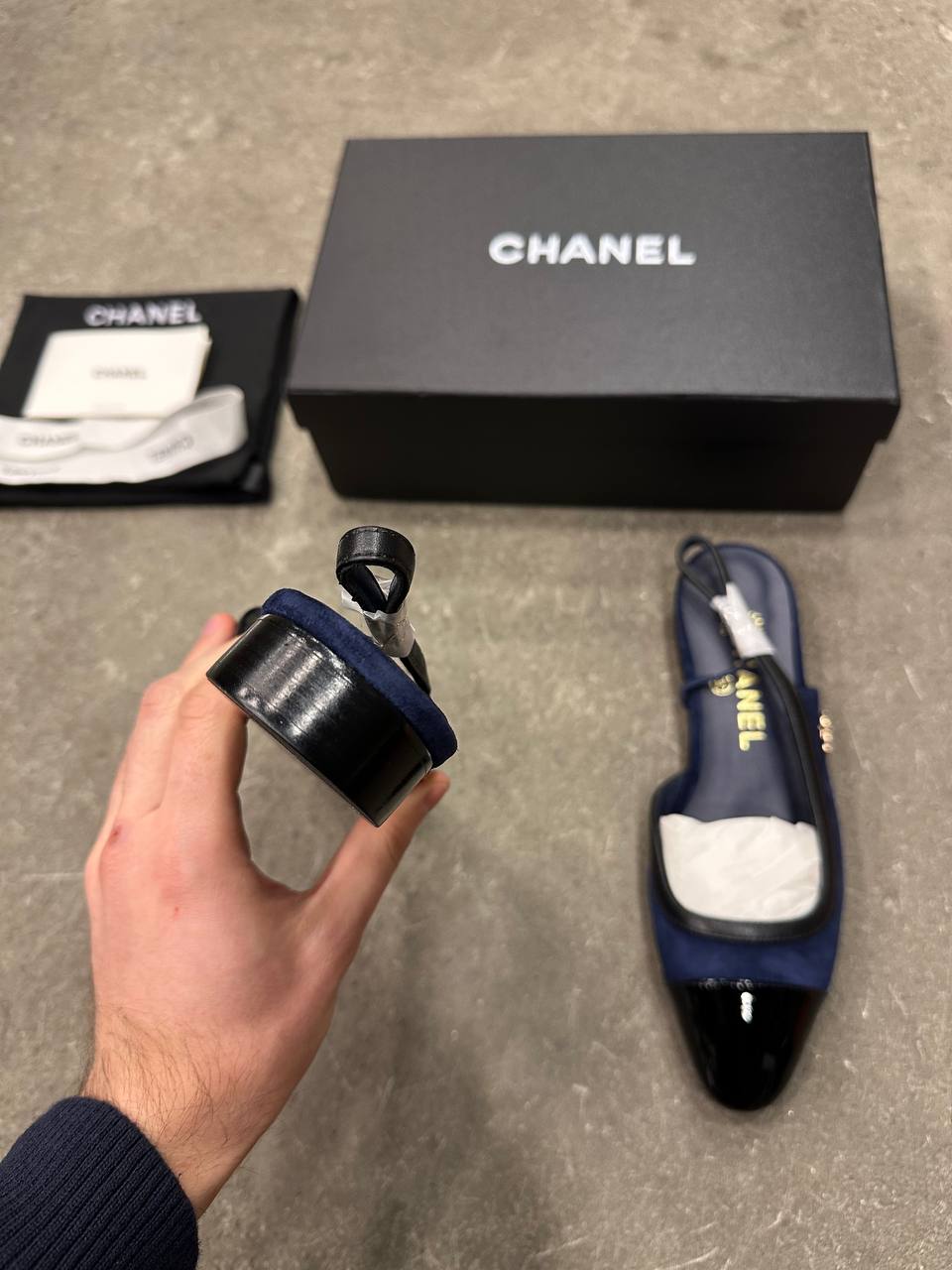 Chanel Elastik Ayak Bileği Kayışı Arkası Açık Ayakkabı - Glimmer of Luxury