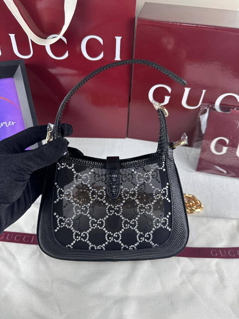 Gucci Jackie 1961 Crystal GG Lizard Mini Bag