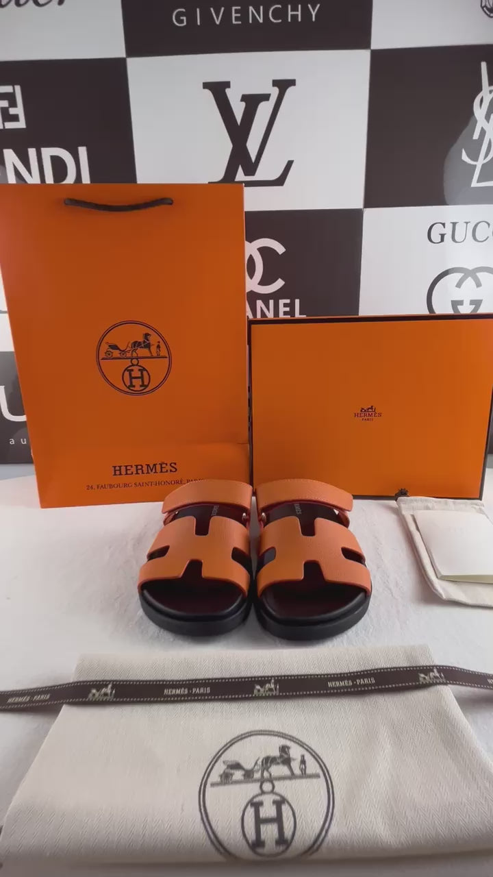 Hermès Chypre Sandalet - Turuncu Epsom Deri